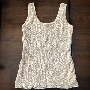 Karen Kane Lace Tank - Ivory/Beige- Small